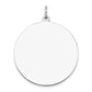 14k White Gold 14k White Gold Plain .013 Gauge Round Engravable Disc Charm