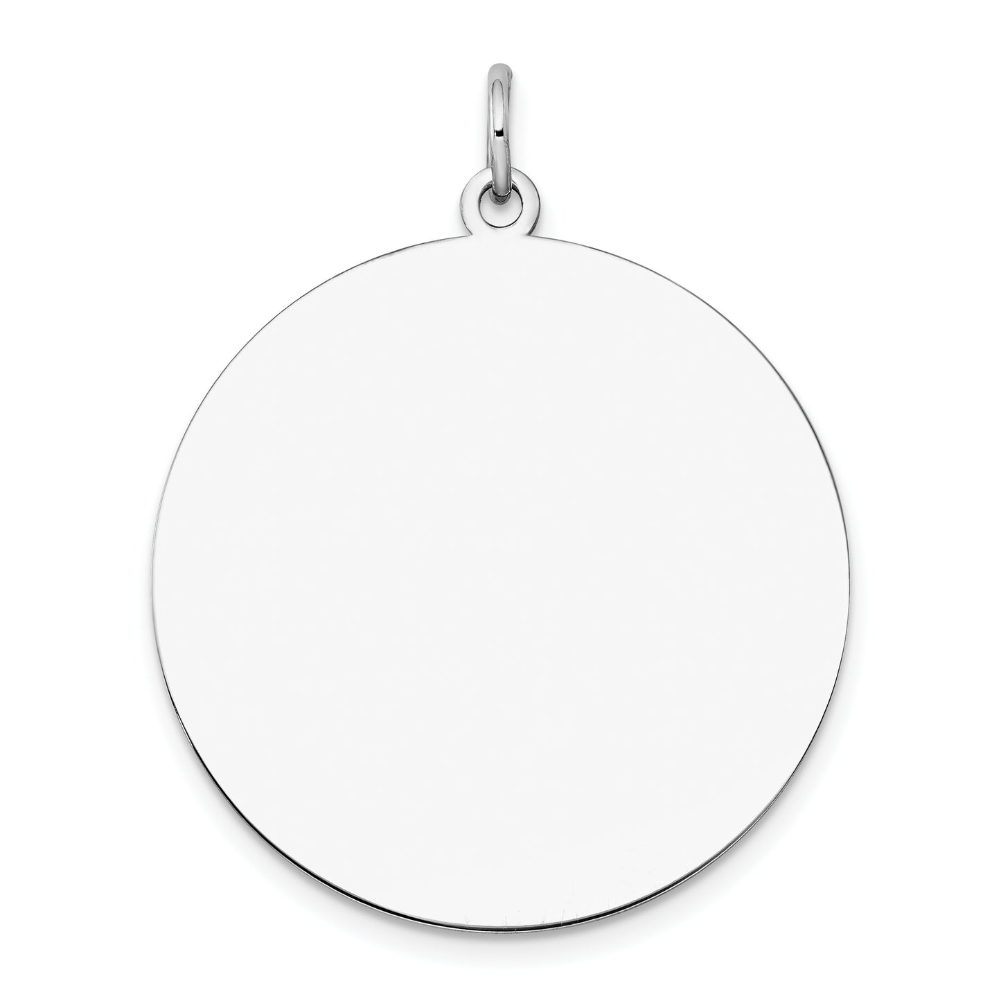 14k White Gold 14k White Gold Plain .013 Gauge Round Engravable Disc Charm