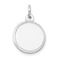 14k White Gold 14k White Gold Plain .018 Gauge Round Engravable Disc Charm