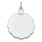 14k White Gold 14k White Gold .018 Gauge Engraveable Scalloped Disc Charm