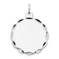 14k White Gold 14k White Gold .013 Gauge Engraveable Scalloped Disc Charm