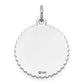 14k White Gold 14k White Gold .011 Gauge Engraveable Scalloped Disc Charm