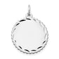 14k White Gold 14k White Gold .027 Gauge Engraveable Scalloped Disc Charm