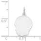 14k White Gold 14k White Plain Medium.035 Depth Facing Left Engravable Boy Charm