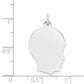 14k White Gold 14k White Plain Medium.009 Depth Facing Right Engravable Boy Charm