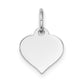 14k White Gold 14K White Gold Heart Disc Charm