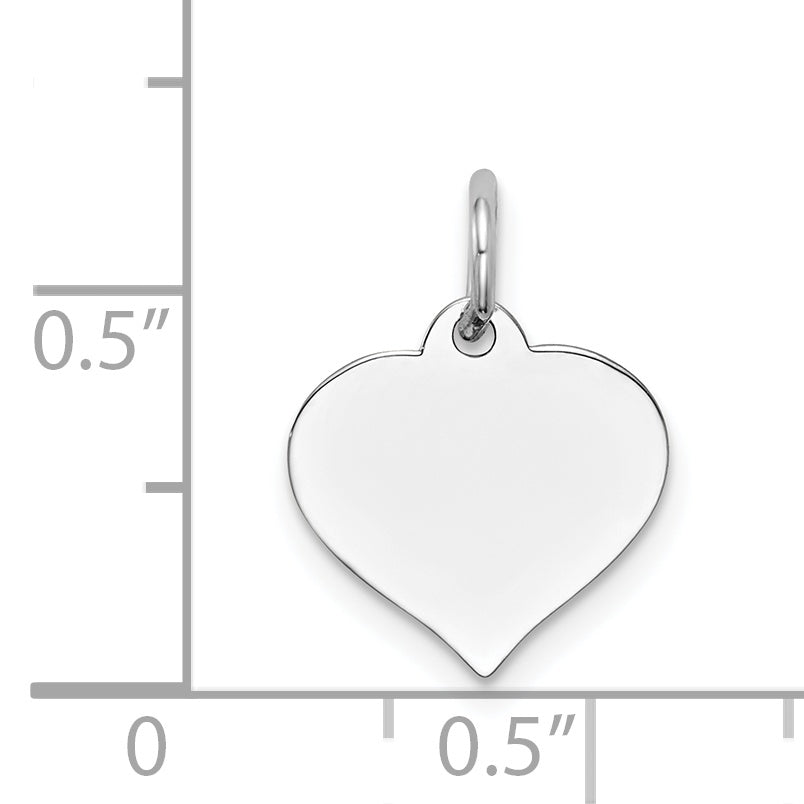 14k White Gold 14K White Gold Heart Disc Charm