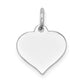 14k White Gold 14K White Gold Heart Disc Charm