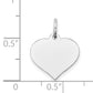 14k White Gold 14K White Gold Heart Disc Charm