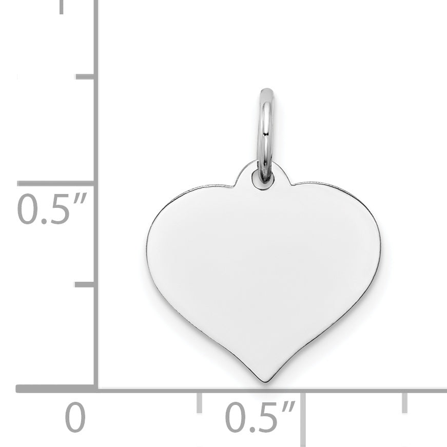 14k White Gold 14K White Gold Heart Disc Charm