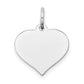 14k White Gold 14K White Gold Heart Disc Charm