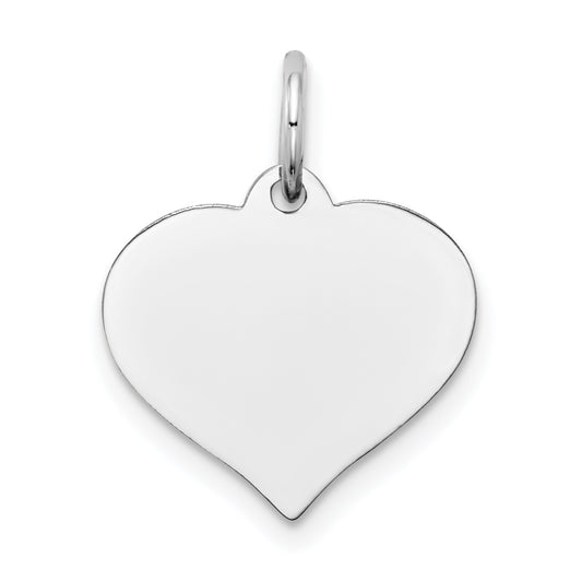 14k White Gold 14K White Gold Heart Disc Charm