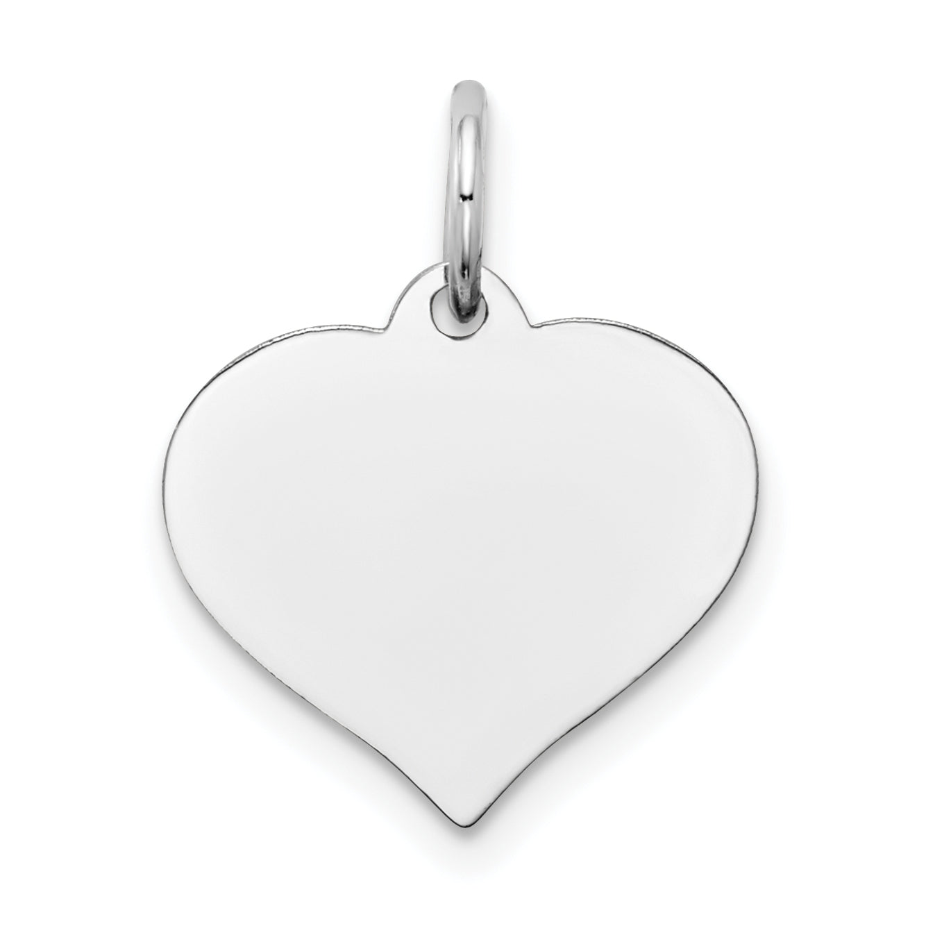 14k White Gold 14K White Gold Heart Disc Charm