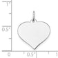 14k White Gold 14K White Gold Heart Disc Charm