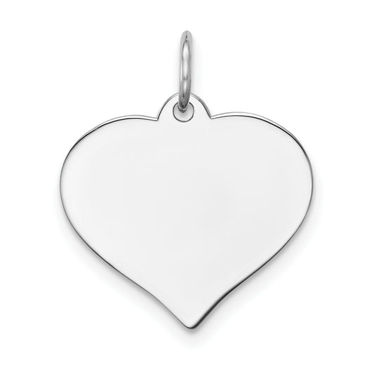 14k White Gold 14K White Gold Heart Disc Charm