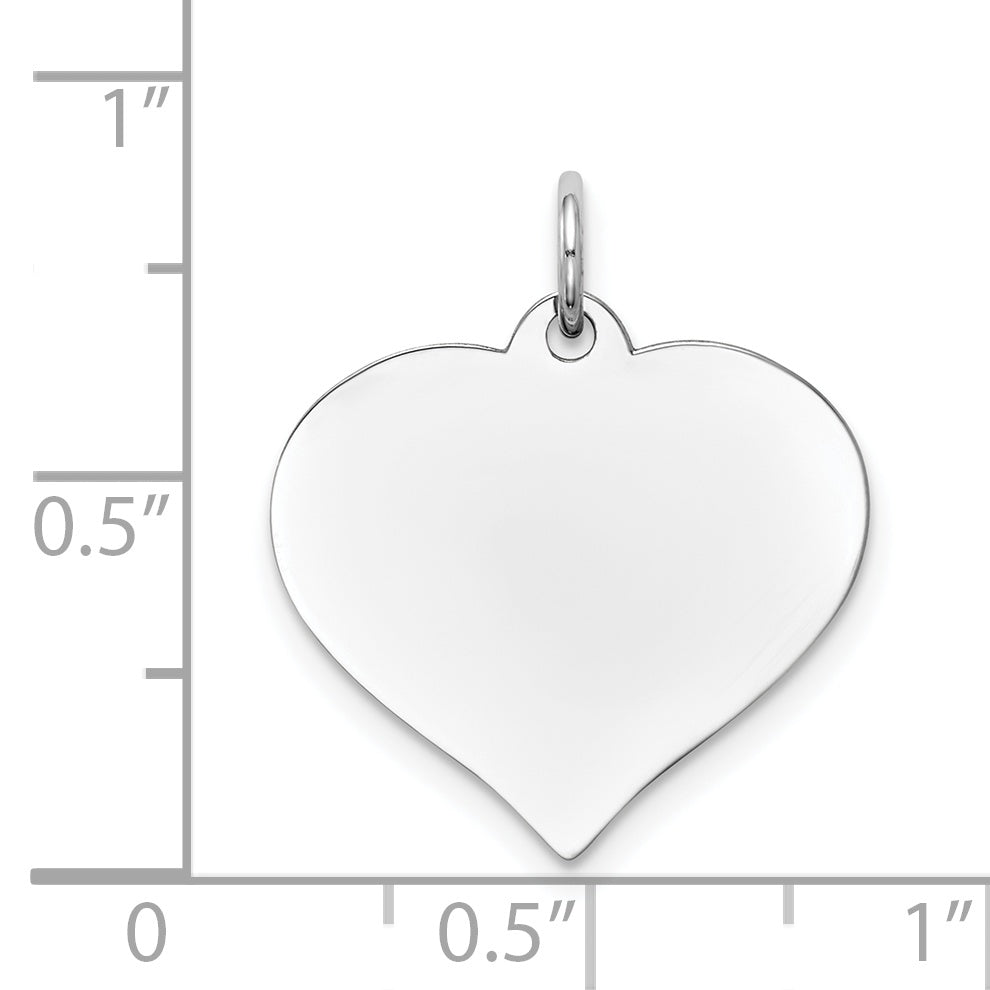 14k White Gold 14K White Gold Heart Disc Charm