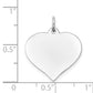 14k White Gold 14K White Gold Heart Disc Charm