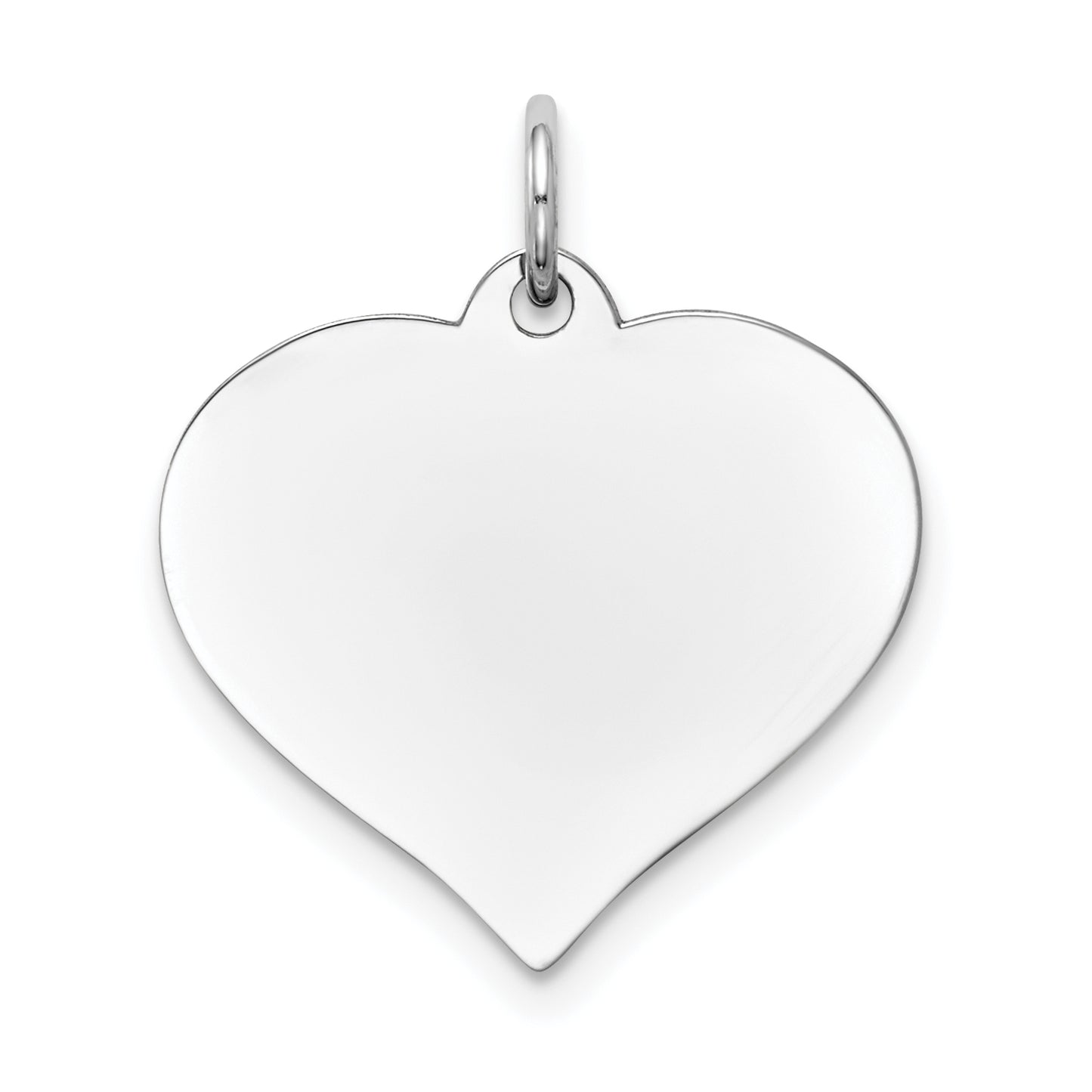 14k White Gold 14K White Gold Heart Disc Charm