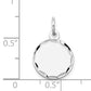 14k White Gold 14k White Gold Etched .027 Gauge Engraveable Round Disc Charm