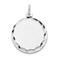 14k White Gold 14k White Gold Etched .018 Gauge Engraveable Round Disc Charm