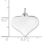 14k White Gold 14k White Gold Plain .013 Gauge Engraveable Heart Disc Charm