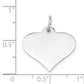 14k White Gold 14k White Gold Plain .011 Gauge Engraveable Heart Disc Charm