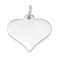 14k White Gold 14k White Gold Plain .013 Gauge Engraveable Heart Disc Charm