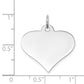 14k White Gold 14k White Gold Plain .018 Gauge Engraveable Heart Disc Charm