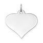 14k White Gold 14k White Gold Plain .035 Gauge Engraveable Heart Disc Charm