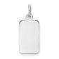 14k White Gold 14k White Gold Plain .018 Gauge Rectangular Engravable Charm