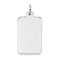 14k White Gold 14k White Gold Plain .011 Gauge Rectangular Engravable Charm