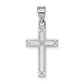 14k White Gold 14k White Gold Solid Laser Etched Cross Pendant