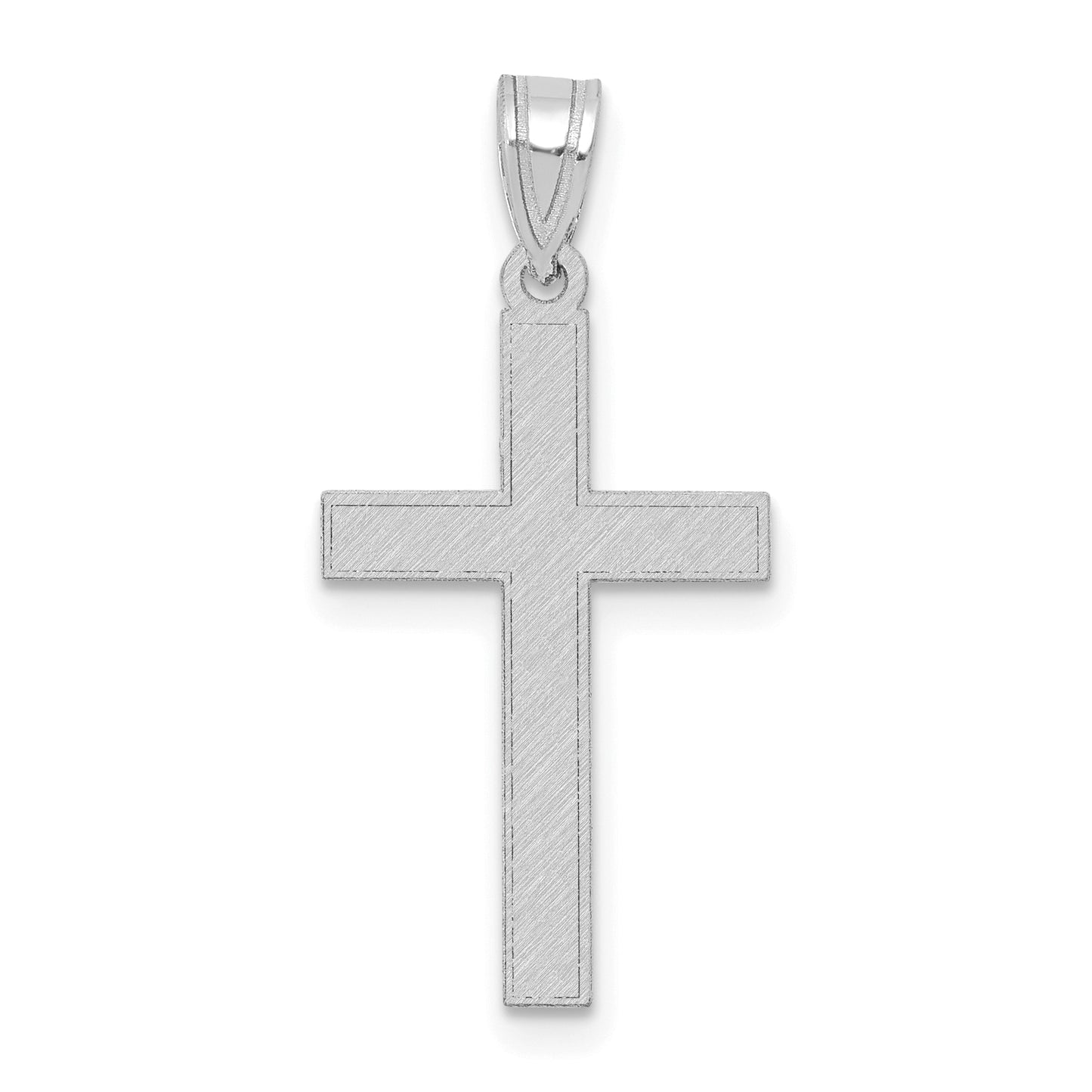 14k White Gold 14k White Gold Florentine Satin Latin Cross Pendant