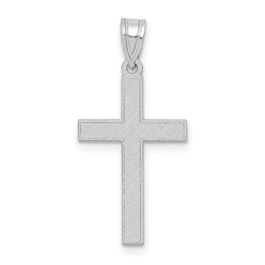 14k White Gold 14k White Gold Florentine Satin Latin Cross Pendant