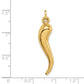 14k Yellow Gold 14k Hollow 3D Italian Horn Charm