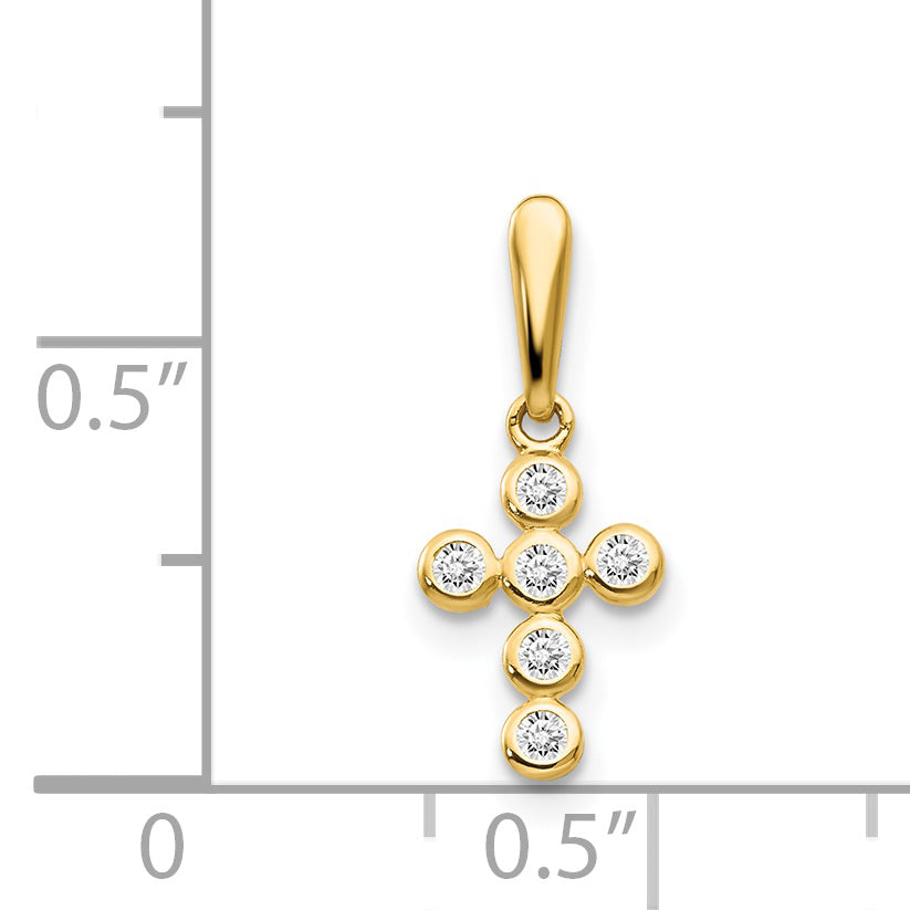 14k Yellow Gold 14k CZ Children's Cross Pendant