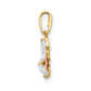 14k Two-tone 14k Yellow and Rose Gold CZ Children's Butterfly Pendant