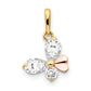 14k Two-tone 14k Yellow and Rose Gold CZ Children's Butterfly Pendant