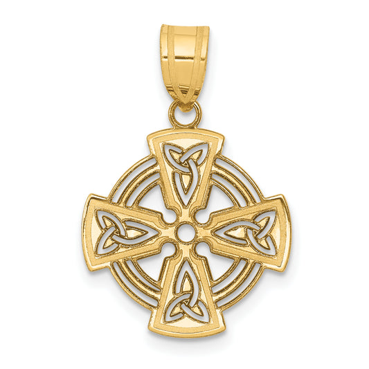 14k Yellow Gold 14k Laser Cut Celtic Cross Charm