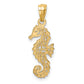 14k Yellow Gold 14k Gold Polished Filigree Seahorse Pendant