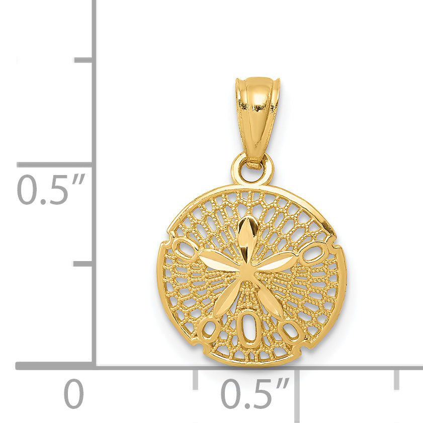 14k Yellow Gold 14k Gold Polished Filigree Sand Dollar Pendant