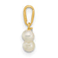 14k Yellow Gold 14ky Childrens Polished White Freshwater Cultured Pearl & CZ Pendant