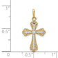 14k Yellow & Rhodium 14K w/White Rhodium CZ Cross Pendant