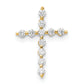 14k Yellow Gold 14K CZ Cross Pendant Chain Slide