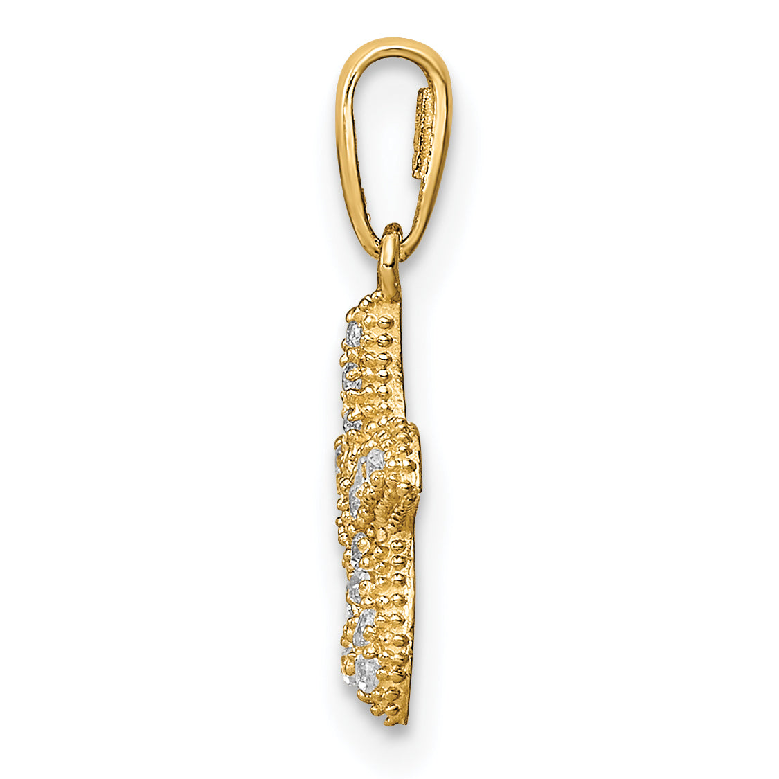 14k Yellow Gold 14K CZ Starfish Pendant