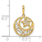 14k Yellow Gold 14k CZ Star & Moon Pendant