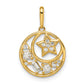 14k Yellow Gold 14k CZ Star & Moon Pendant