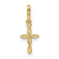 14k Yellow Gold 14k CZ Textured Cross Pendant