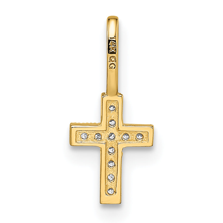 14k Yellow Gold 14k CZ Cross Pendant