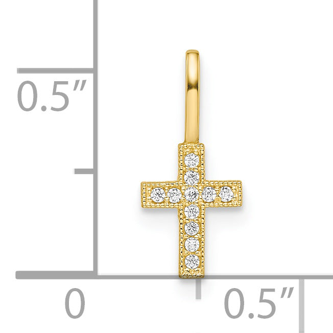 14k Yellow Gold 14k CZ Cross Pendant